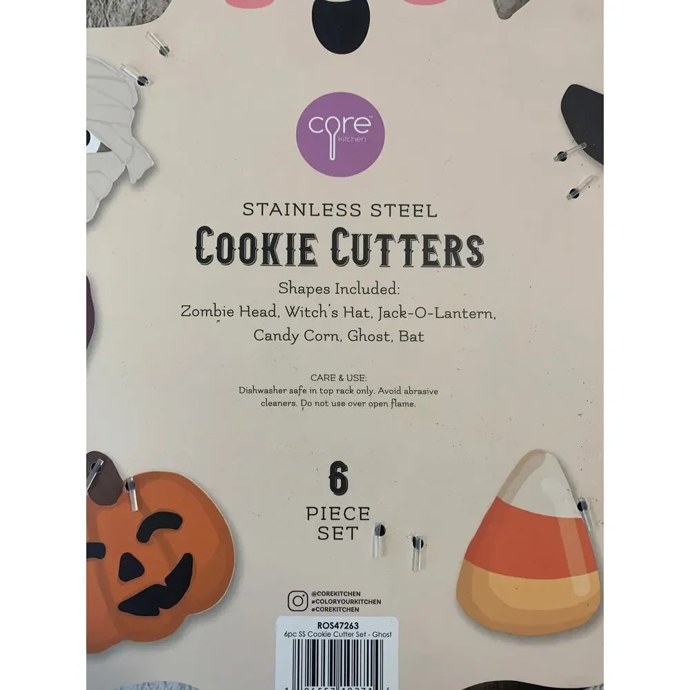 CORE KITCHEN Stainless Steel 6 Piece Halloween Cookie Cutter Set
